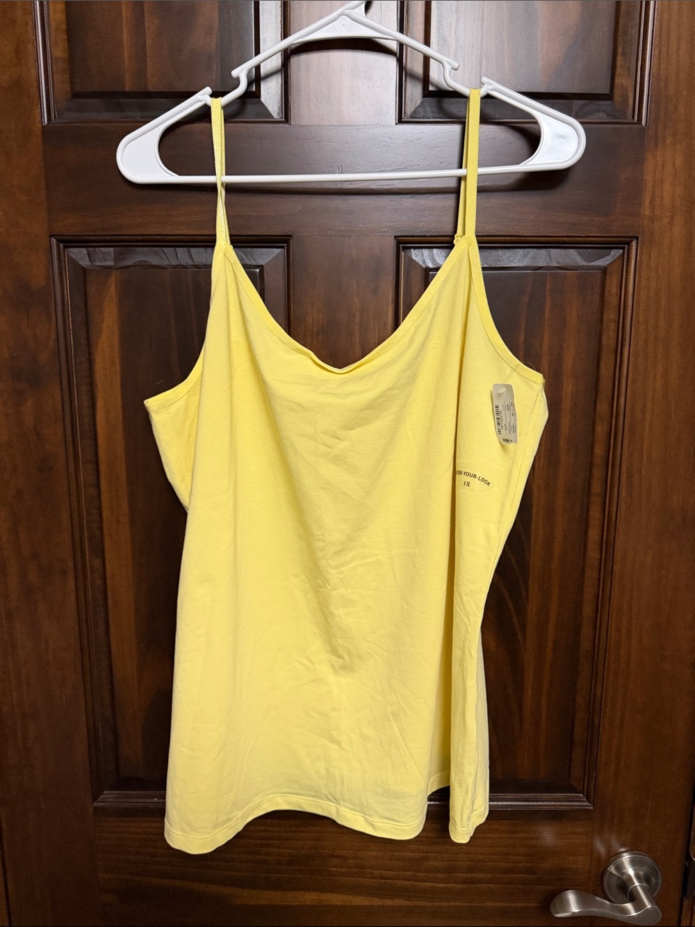 CJ Banks Yellow Spaghetti Strap Tank